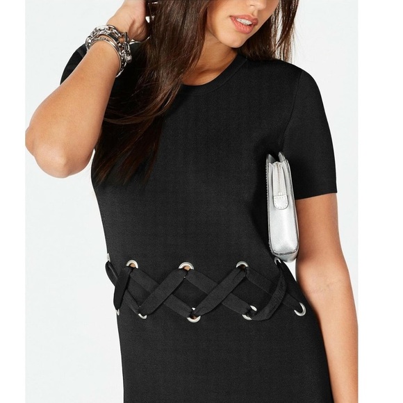 Michael Kors Blue Sheath Mini Dress Short Sleeve Crew Neck - Picture 8 of 10